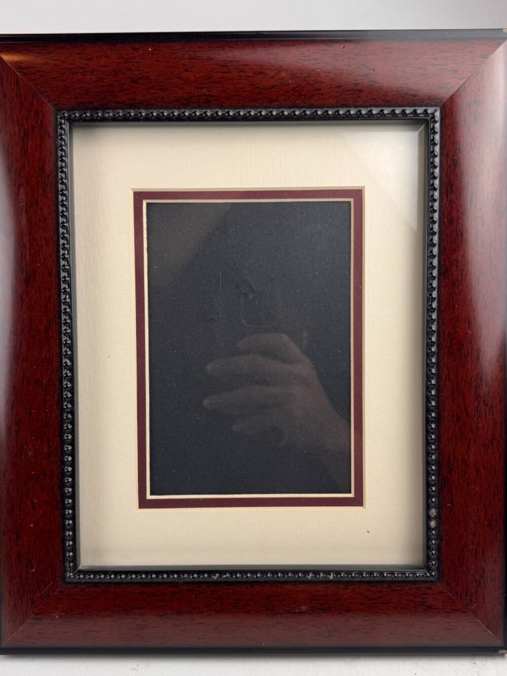 Cherry Wood 11x13 Photo Frame Double Mat Beaded Trim Easel Wall Hanging flaw